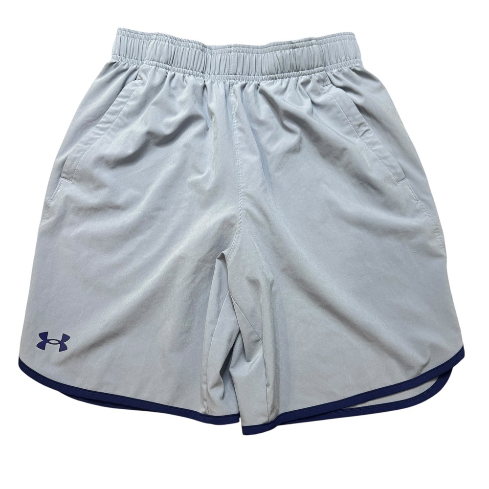 Under Armour Blue/Gray Athletic Shorts Youth Size M Loose Fit Gym Workout